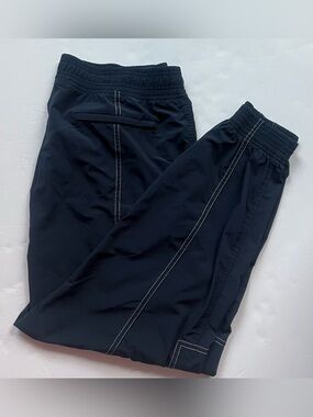 Athleta Dark Blue Jogger Track Pants with Contrast Stitching Size 16